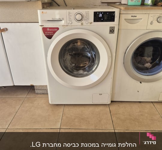 מכונת כביסה עם תצוגה דיגיטלית ולחצנים